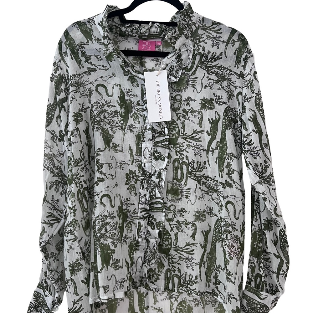 NWT Just Darviny brand “Bayou Moss” Print Top size M